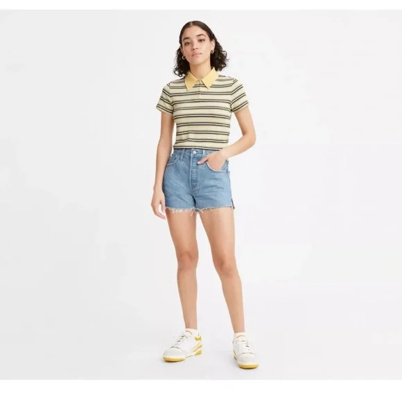 NWT Levi 501 high rise cut off shorts size 24 - Picture 2 of 4